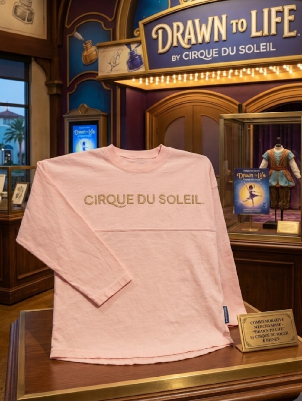 Cirque Du Soleil Spirit Jersey Pink Gold Glitter Logo Long Sleeve Small